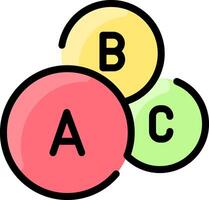 A colorful circle with the letters abc vector