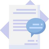 A document with a speech bubble vector