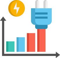 Electricity power plug and bar graph vector