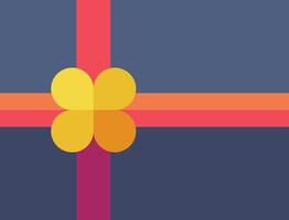 A colorful gift wrapped in orange and yellow vector