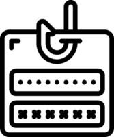 A black and white icon of a key vector