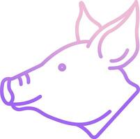 A pig head with purple and pink lines vector