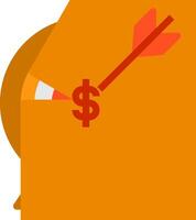 An orange envelope with an arrow pointing to a dollar sign vector