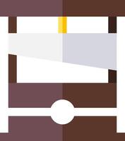 A brown and white image of a bed vector