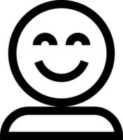 A black and white smiley face icon vector