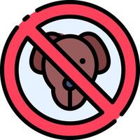 A no dog sign with a dog in the middle vector