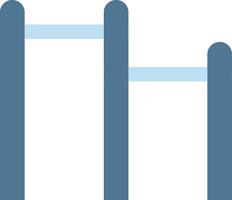 A blue and white vertical bar with two bars vector
