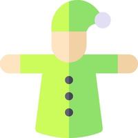 A green elf with a hat and a green coat vector