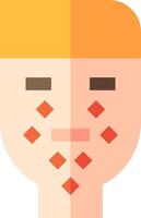 A man with red dots on his face vector