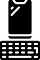 A black and white keyboard and a laptop vector
