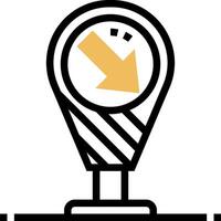 A pin with an arrow pointing to it vector
