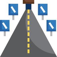 A road with a sign on top and a sign on the side vector