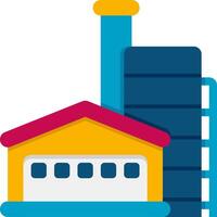 An industrial building with a chimney and a factory vector