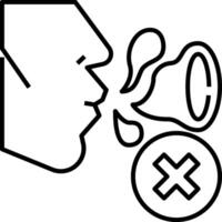 A black and white illustration of a person blowing a whistle vector