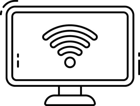 A computer monitor with wifi symbol on it vector