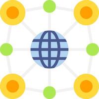 A globe surrounded by circles and dots vector