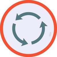 A circular icon with arrows pointing in different directions vector