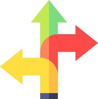 A colorful arrow pointing to the right and left vector