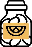 A jar with a slice of lemon in it vector