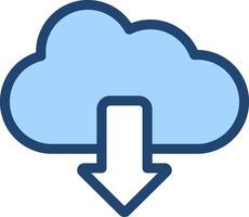 Cloud icon with arrow pointing down vector