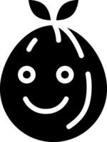 An orange with a smiley face on it vector