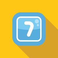 Washing machine control panel showing number seven setting icon vector