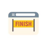 Finish line completing website project representing success online vector