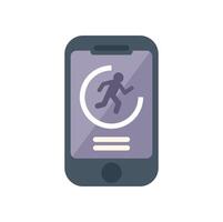 Smartphone showing running app interface with tracking system vector