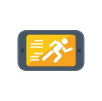 Smartphone showing running man icon displaying fitness app concept vector