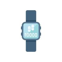 Smartwatch showing 10000 steps counter displaying daily goal achievement vector