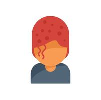 Person suffering from seborrheic dermatitis with red irritated scalp vector