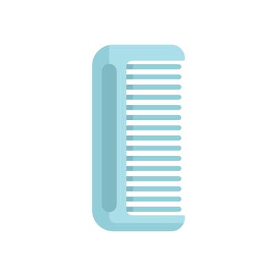 Light blue plastic hair comb with handle for styling