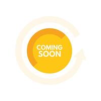 Coming soon circular symbol with arrow pointing up vector