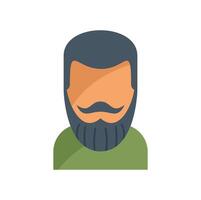 Man with beard and mustache is smiling on white background vector