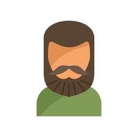 Man with beard and mustache is wearing green shirt vector