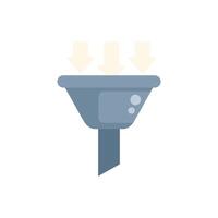 Sales funnel showing leads converting into customers with arrows pointing down vector