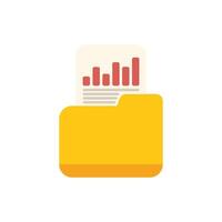 Yellow folder with business report containing data analysis and infographics vector