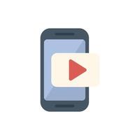 Smartphone displaying video streaming app icon over white background vector