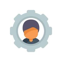 Businessman working as part of a team using gear icon vector