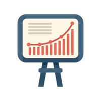Flip chart presenting growing up graphic with exponential curve vector