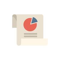 Document showing market analysis with pie chart icon vector