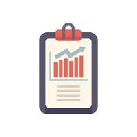 Clipboard showing growing bar chart and financial report document vector