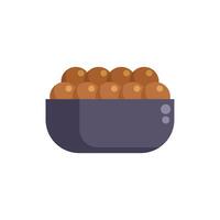 Bowl overflowing with delicious chocolate chip cookies is ready to be served vector