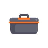 Grey toolbox with orange details is ready to be used vector