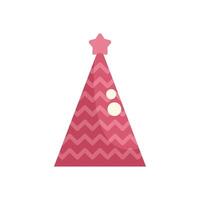 Pink party hat standing on white background vector