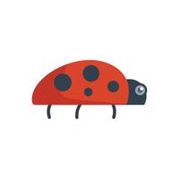 Cute ladybug crawling with red shell and black spots vector