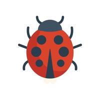 Red ladybug with black dots is spreading its wings vector