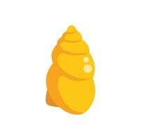 Yellow spiral seashell standing up from the ocean vector