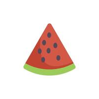 Single slice of ripe red watermelon with seeds icon vector