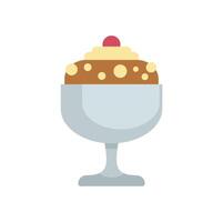Chocolate ice cream sundae standing on white background vector